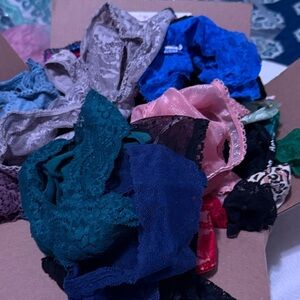 Lot of 65 Pairs Size Med Victoria’s Secret Lace Thongs/Panties Assortment